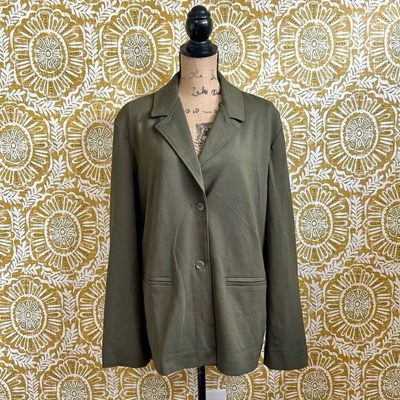 NWT MaxMara Leisure Cluny Viscose Jersey Blazer in Olive Green $425 size XXL - Picture 6 of 14